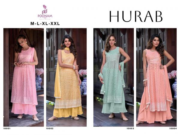 Poonam Hurab Chikankari Kurti With Bottom Dupatta Collection